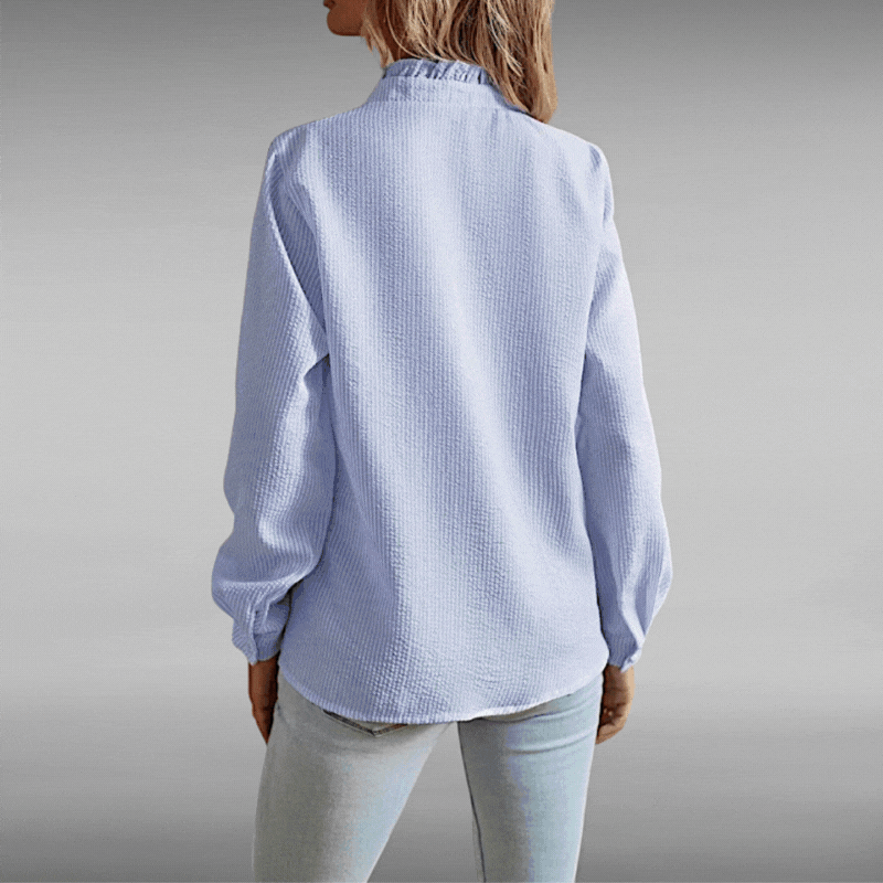 Augusta™ | Elegant Pleated Shirt with Long Sleeves