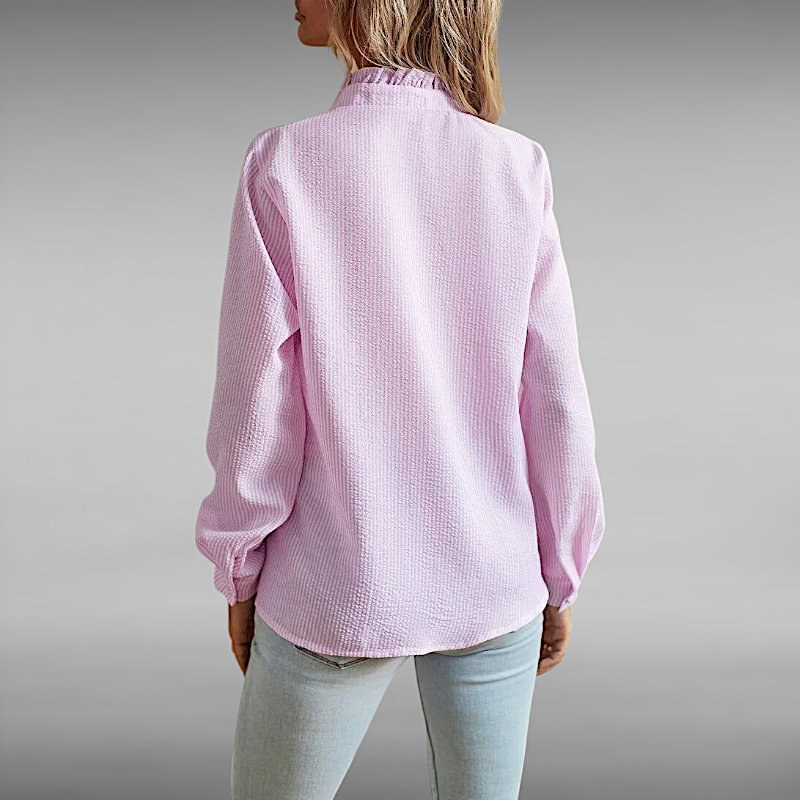 Augusta™ | Elegant Pleated Shirt with Long Sleeves