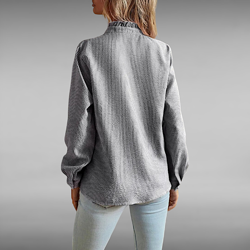 Augusta™ | Elegant Pleated Shirt with Long Sleeves