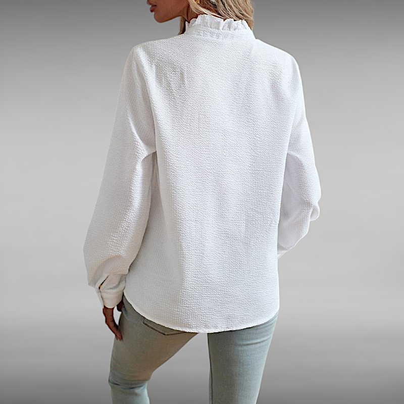 Augusta™ | Elegant Pleated Shirt with Long Sleeves