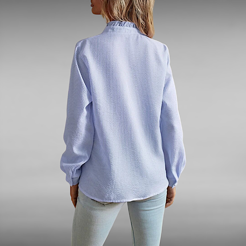 Augusta™ | Elegant Pleated Shirt with Long Sleeves
