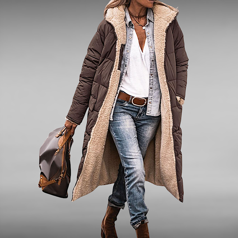 Celine™ | Lange omkeerbare winterjas