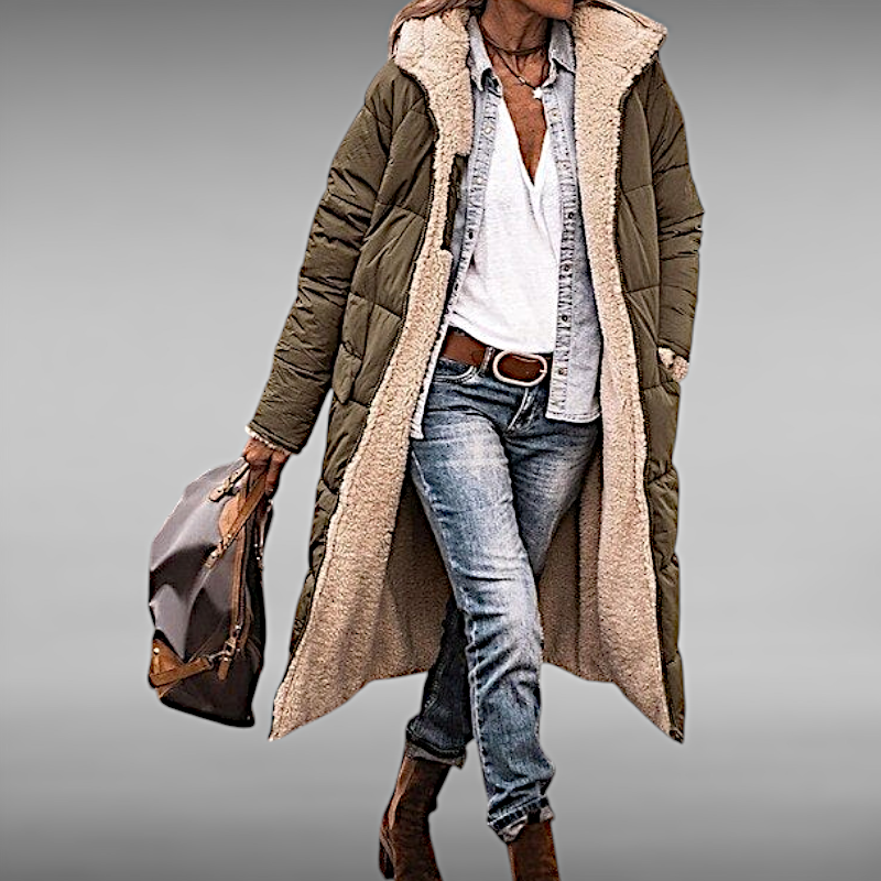 Celine™ | Lange omkeerbare winterjas