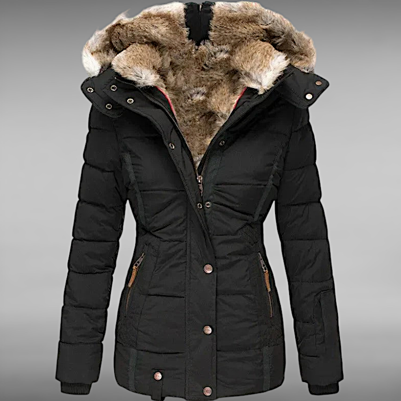Maria™ | Warme winterjas met bontvoering