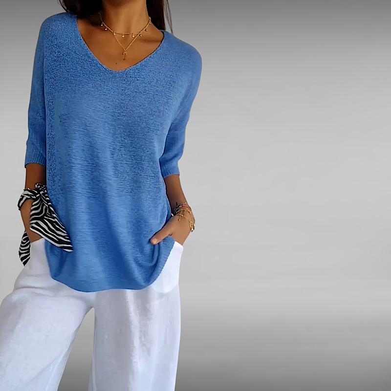Alma™ | Soft V-neck Knitted Top