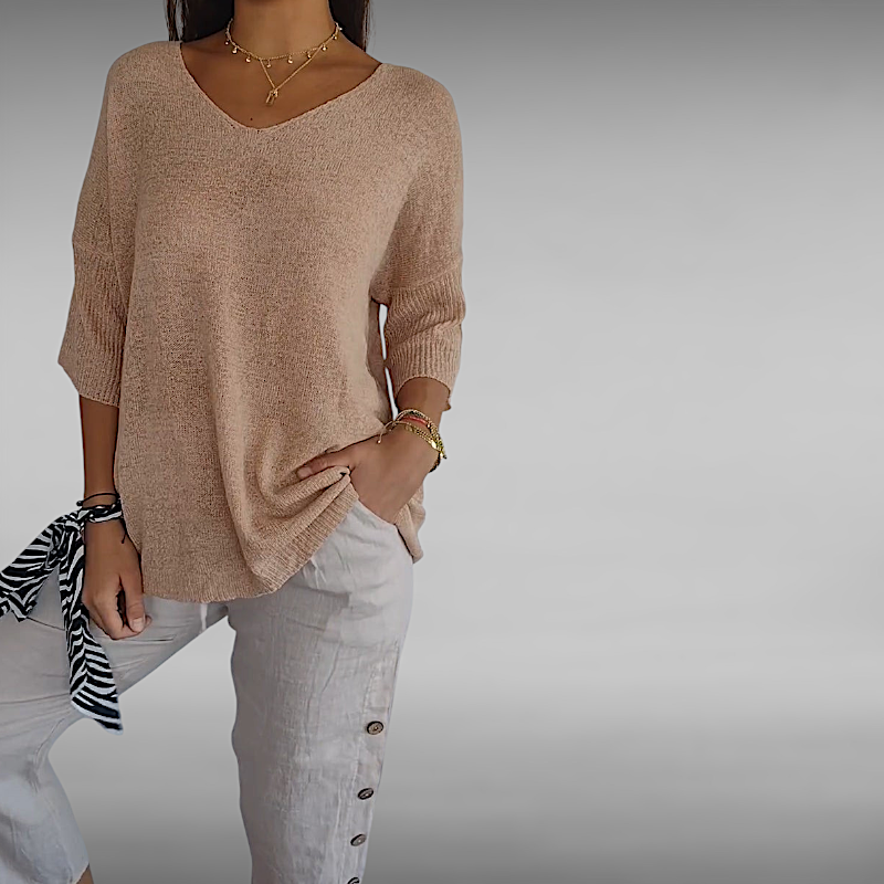 Alma™ | Soft V-neck Knitted Top