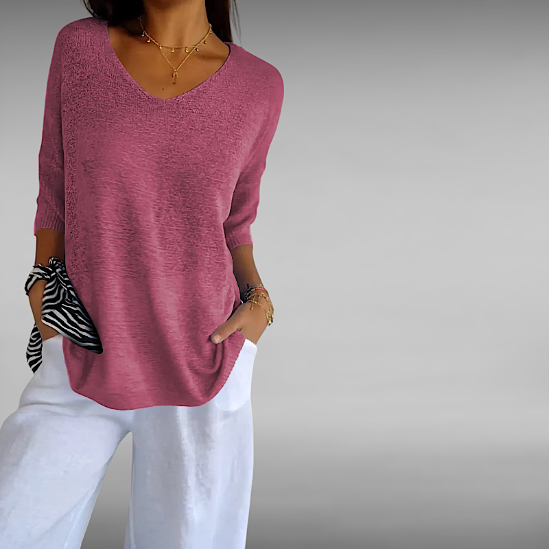 Alma™ | Soft V-neck Knitted Top
