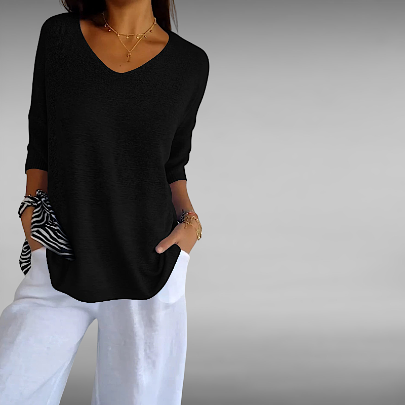Alma™ | Soft V-neck Knitted Top