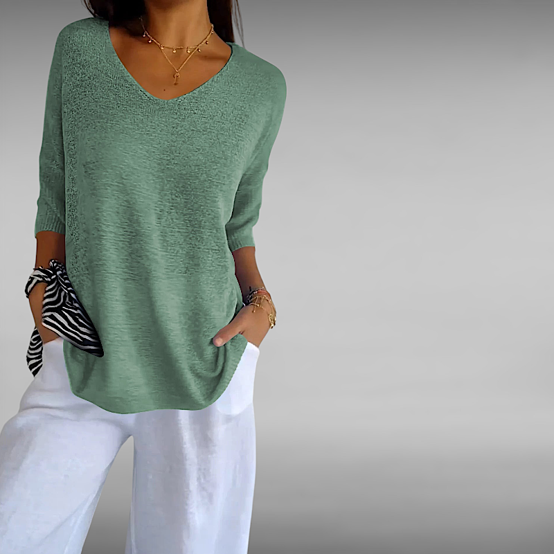Alma™ | Soft V-neck Knitted Top
