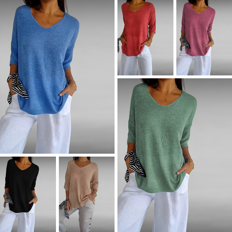 Alma™ | Soft V-neck Knitted Top