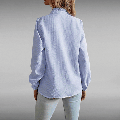 Augusta™ | Elegant Pleated Shirt with Long Sleeves