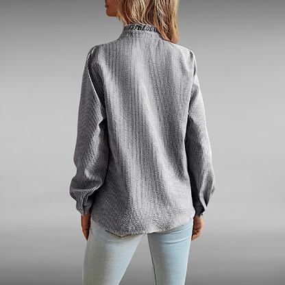 Augusta™ | Elegant Pleated Shirt with Long Sleeves